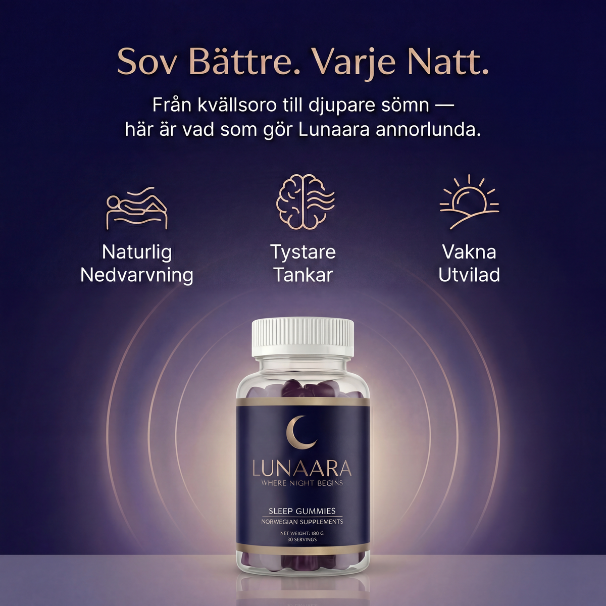 Lunaara Sleep Gummies - För Lugnare Nätter